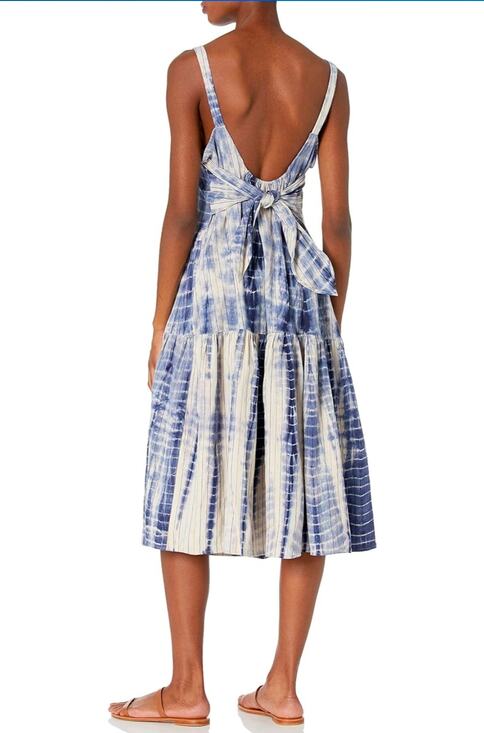 Angie Dresses & Skirts - Angie Dress Midi Tie Dye Bow Tie Back Tank Top Tiered Boho Summer Ring Coastal